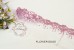 Sequin Lace, GRAPE, Flower Edge Trim, white mesh - 1m length